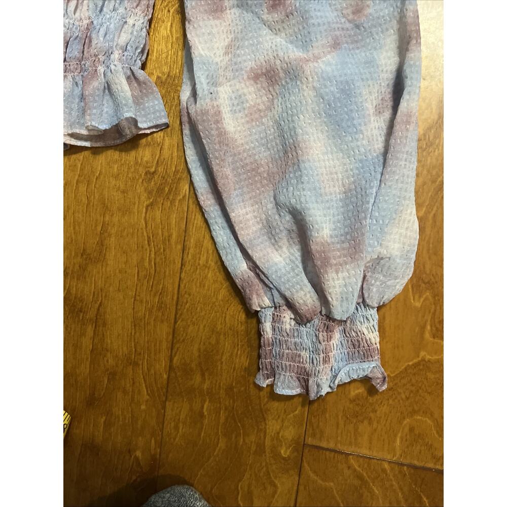 Future Collective Smocked Sheer Top Size S Pastel Coquette Festival Cottage - Picture 5 of 8